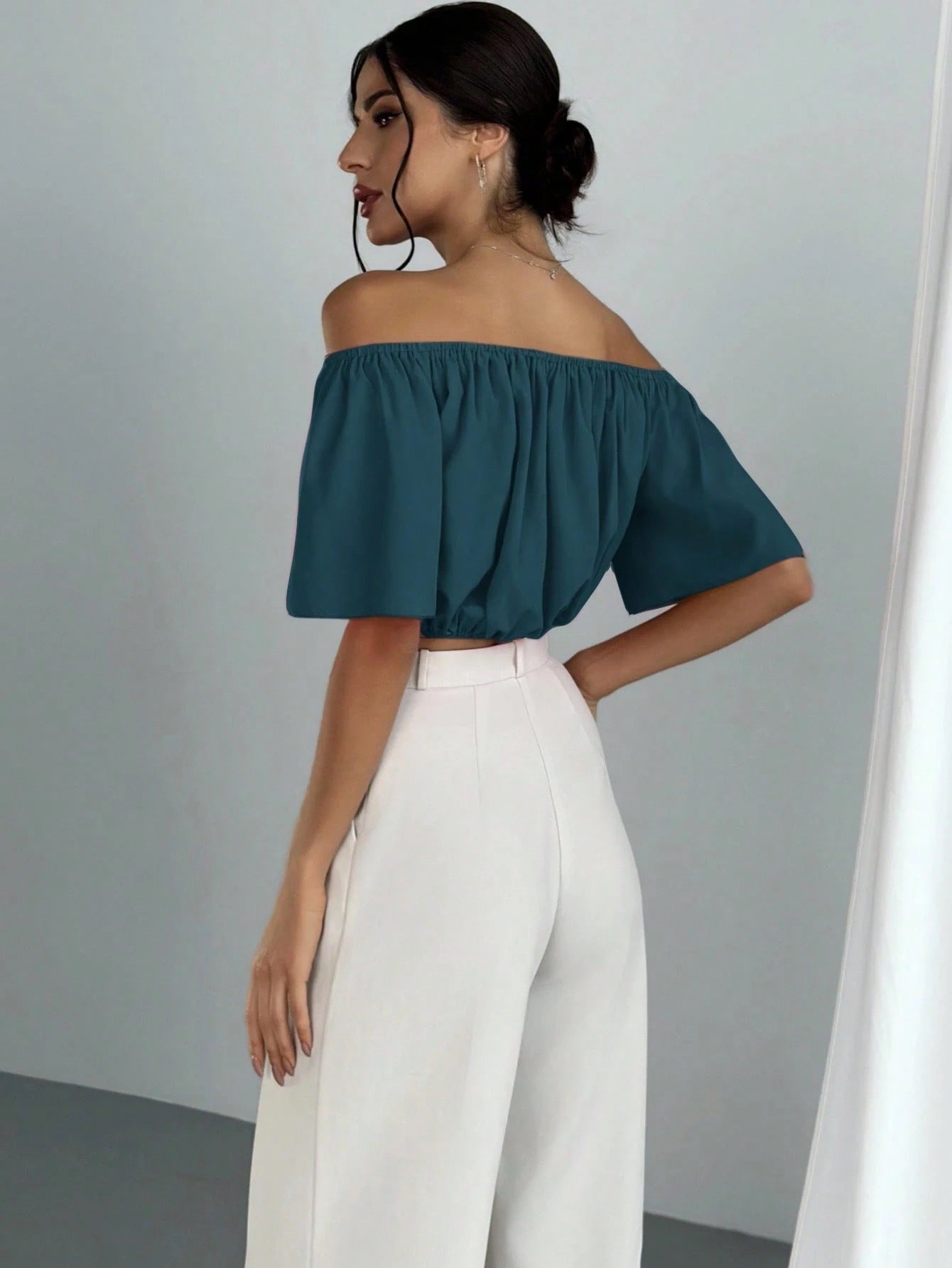 V-Neck Puff Sleeve Blouse