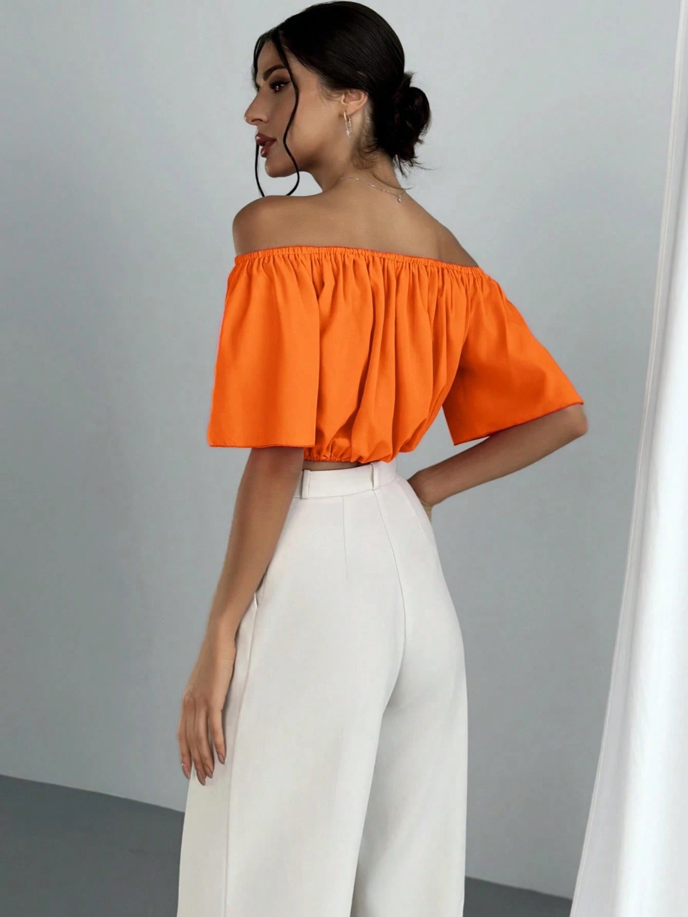 V-Neck Puff Sleeve Blouse