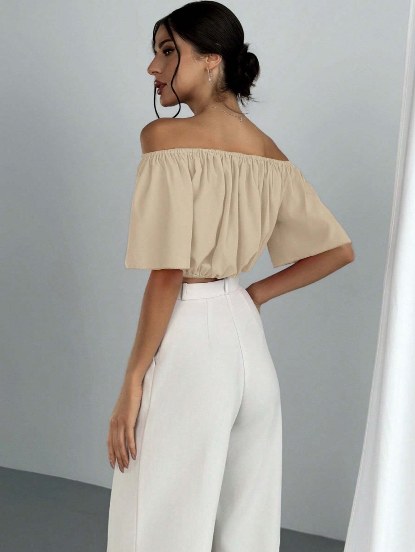 V-Neck Puff Sleeve Blouse