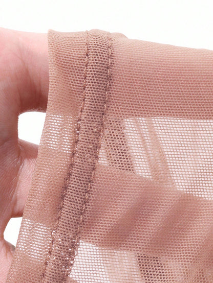 Mesh Sheer Off-Shoulder Crop