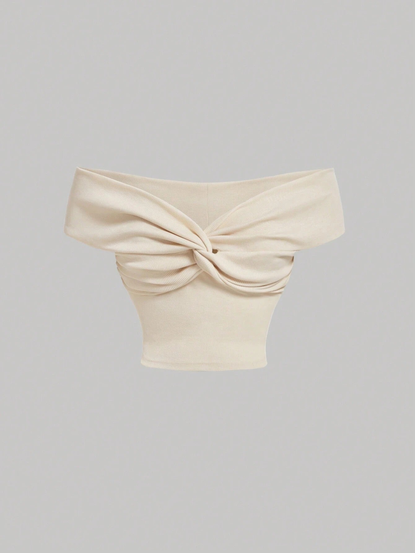 Off-Shoulder Twist Knot Crop