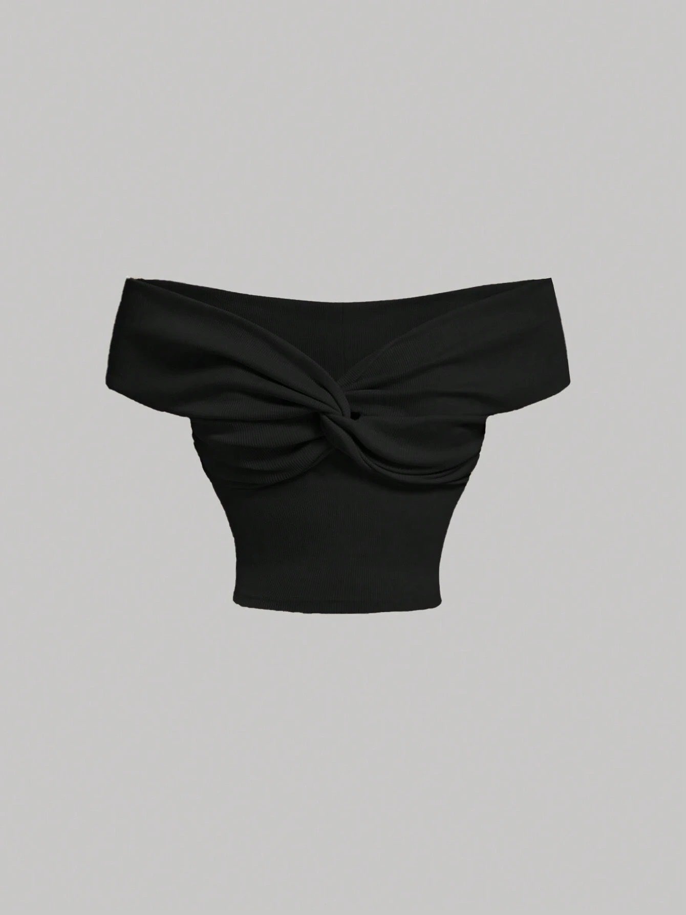 Off-Shoulder Twist Knot Crop