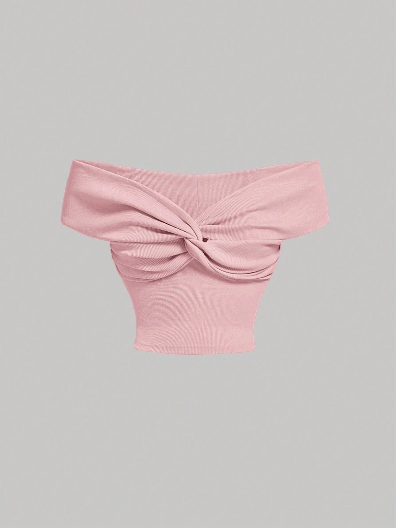 Off-Shoulder Twist Knot Crop