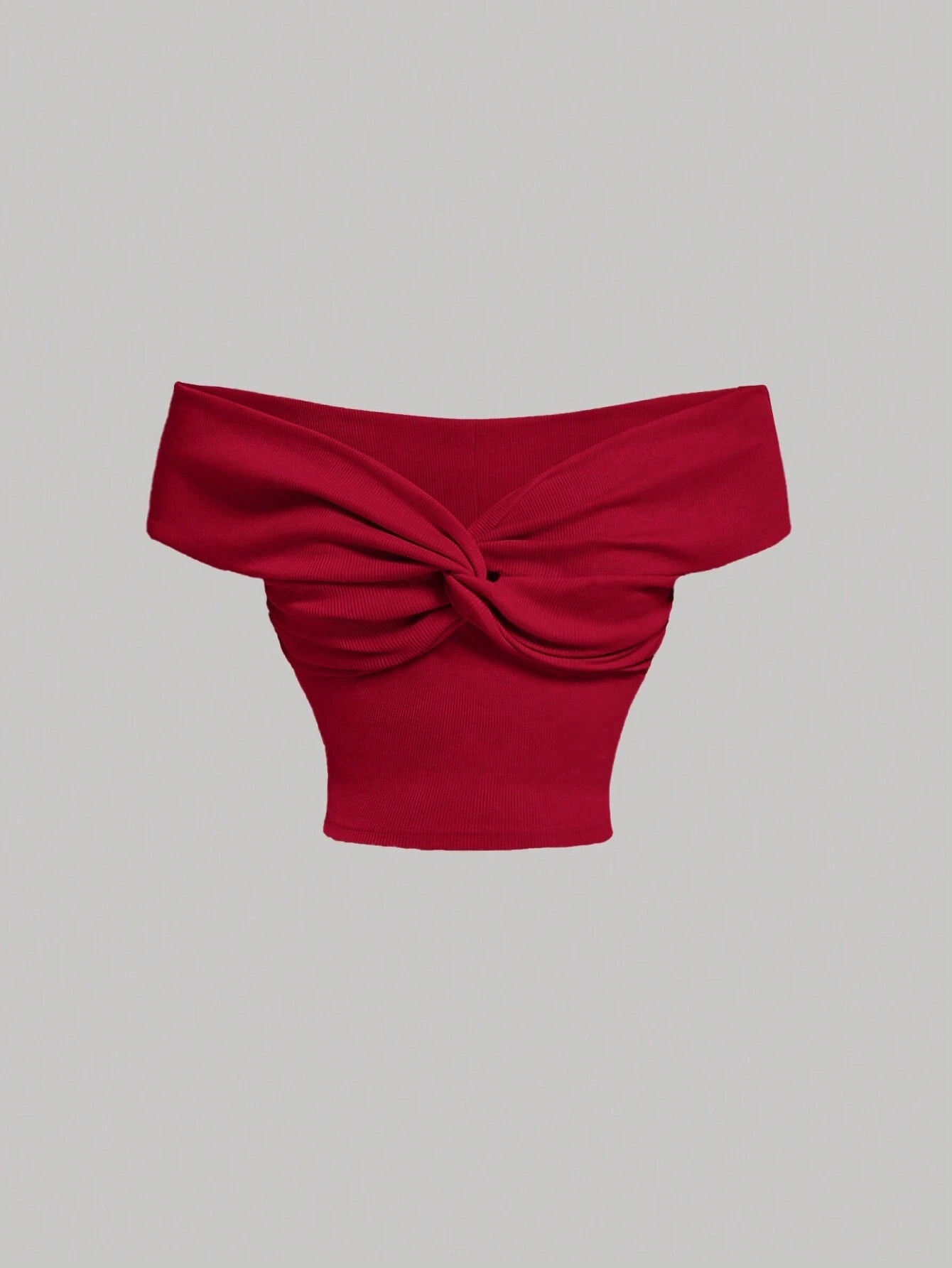 Off-Shoulder Twist Knot Crop