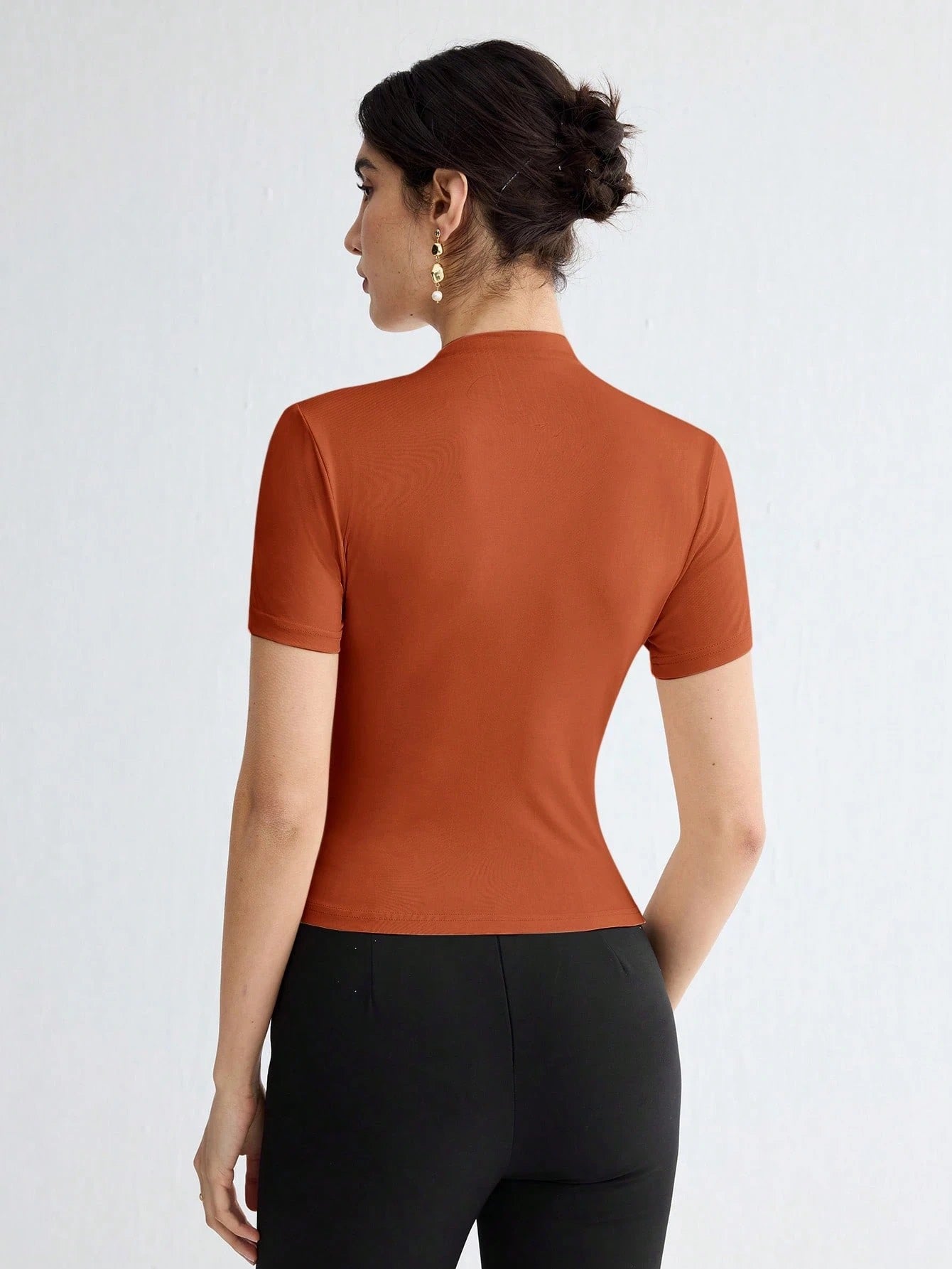 Pleated Elegant Short Sleeve Top