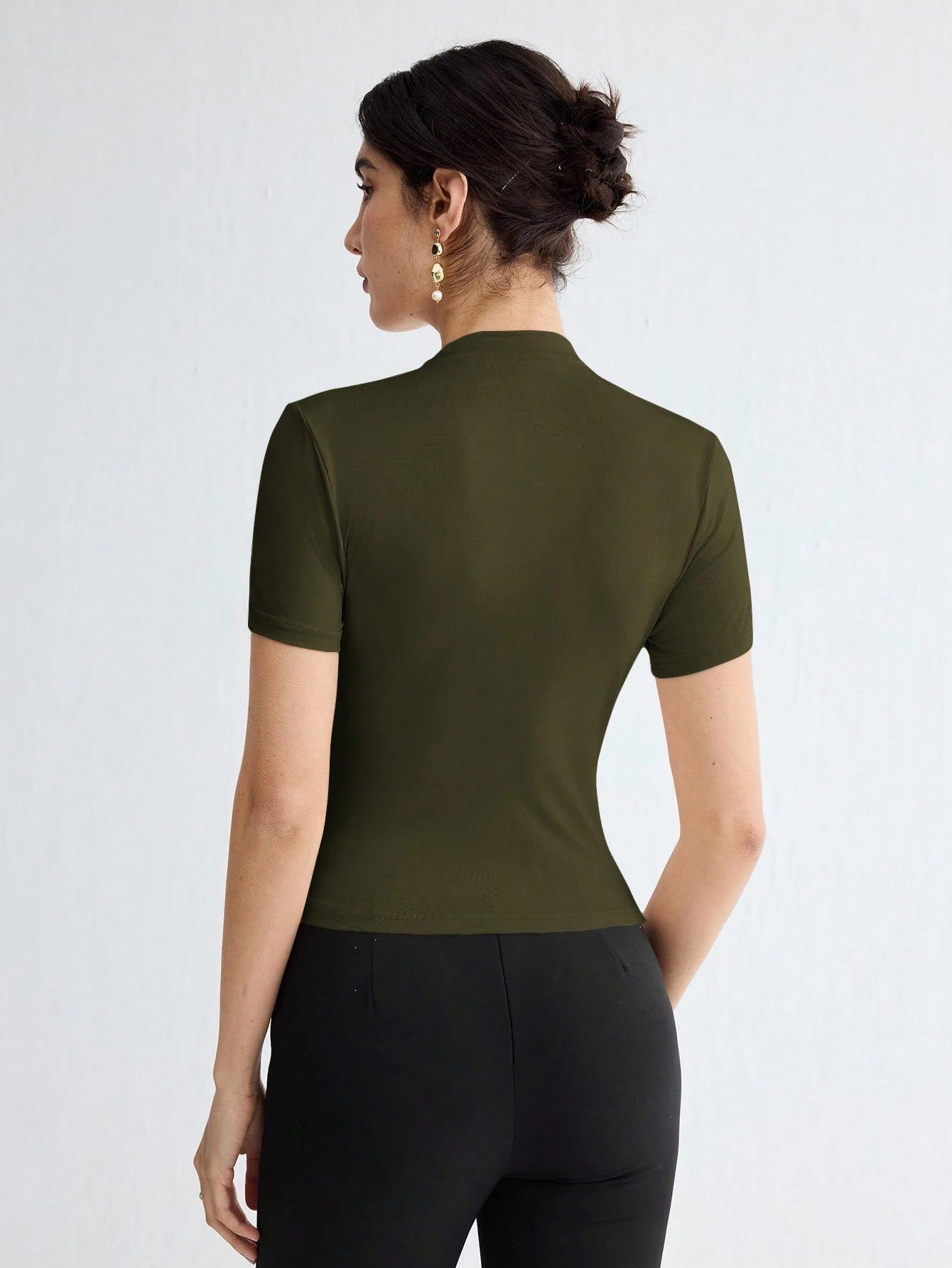 Pleated Elegant Short Sleeve Top