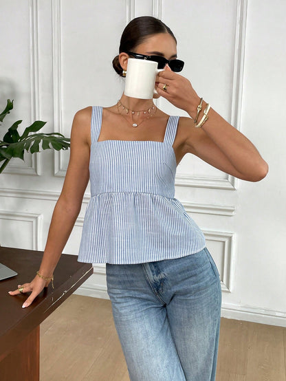 Floral Backless Tie-Up Cami