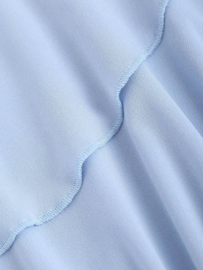 Solid Color Asymmetrical Neck Ruched Mini Dress | Y2K Cinched Waist High-Stretch Vacation Dress