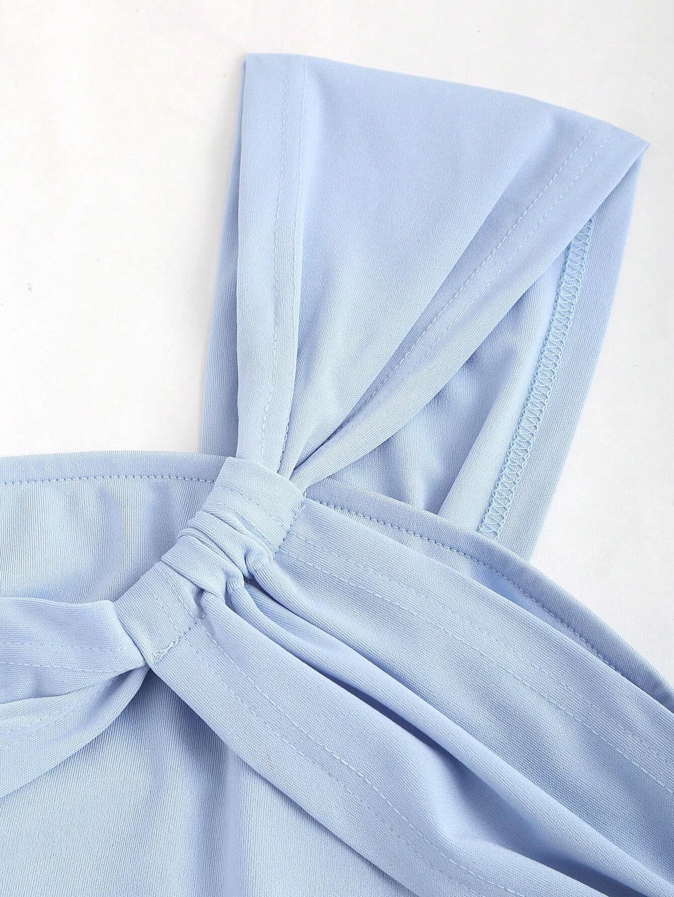 Solid Color Asymmetrical Neck Ruched Mini Dress | Y2K Cinched Waist High-Stretch Vacation Dress