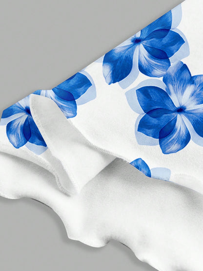 Printed Draped Neck Strap Mini Dress | Sleeveless Boho Slim-Fit A-Line Summer Going-Out Dress