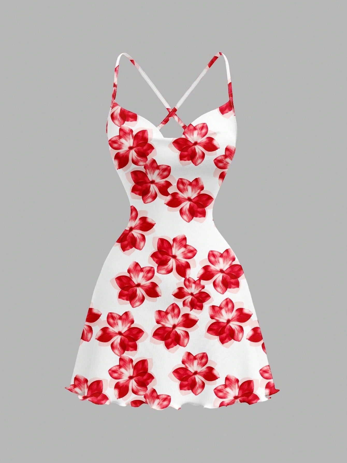 Printed Draped Neck Strap Mini Dress | Sleeveless Boho Slim-Fit A-Line Summer Going-Out Dress