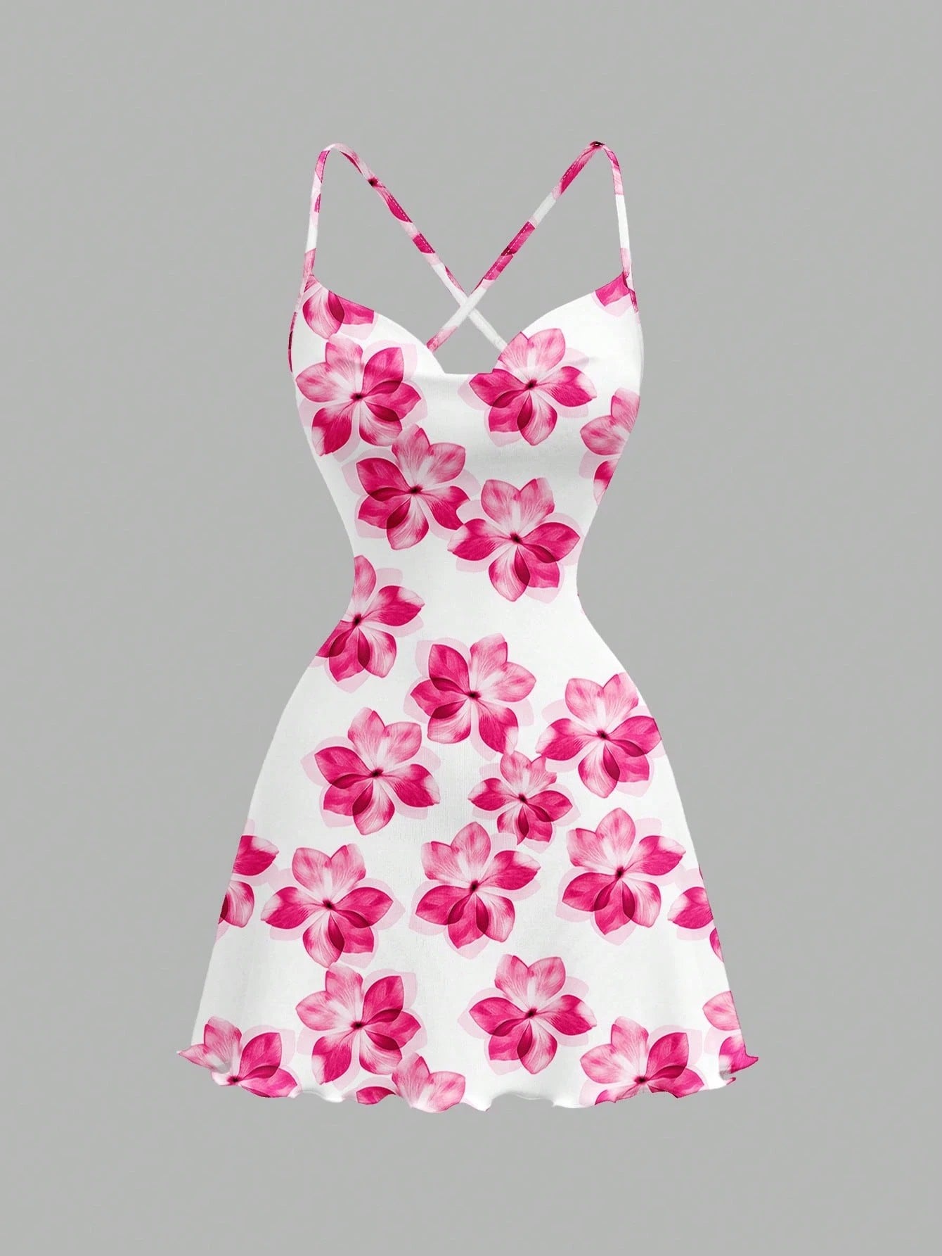 Printed Draped Neck Strap Mini Dress | Sleeveless Boho Slim-Fit A-Line Summer Going-Out Dress