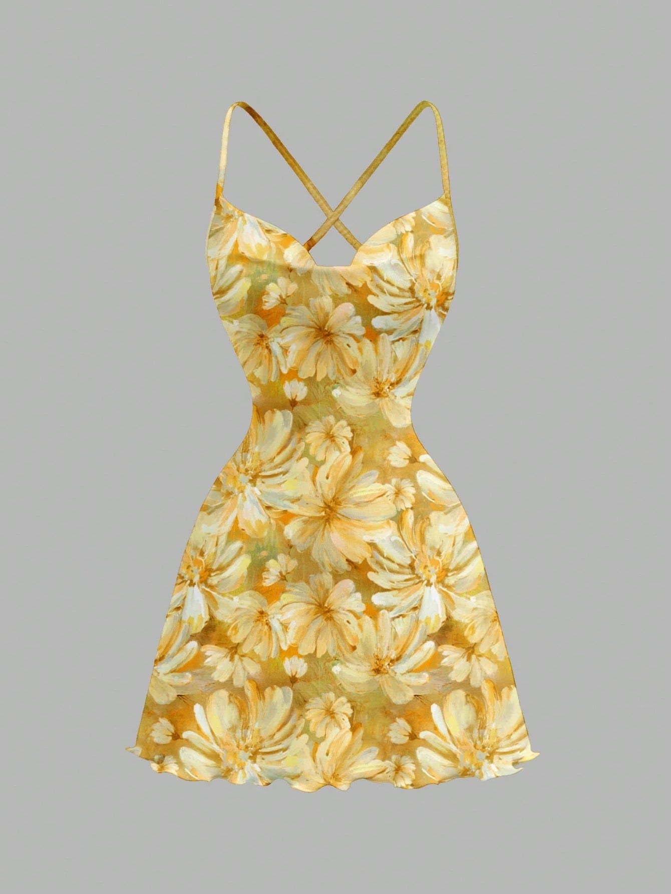 Printed Draped Neck Strap Mini Dress | Sleeveless Boho Slim-Fit A-Line Summer Going-Out Dress