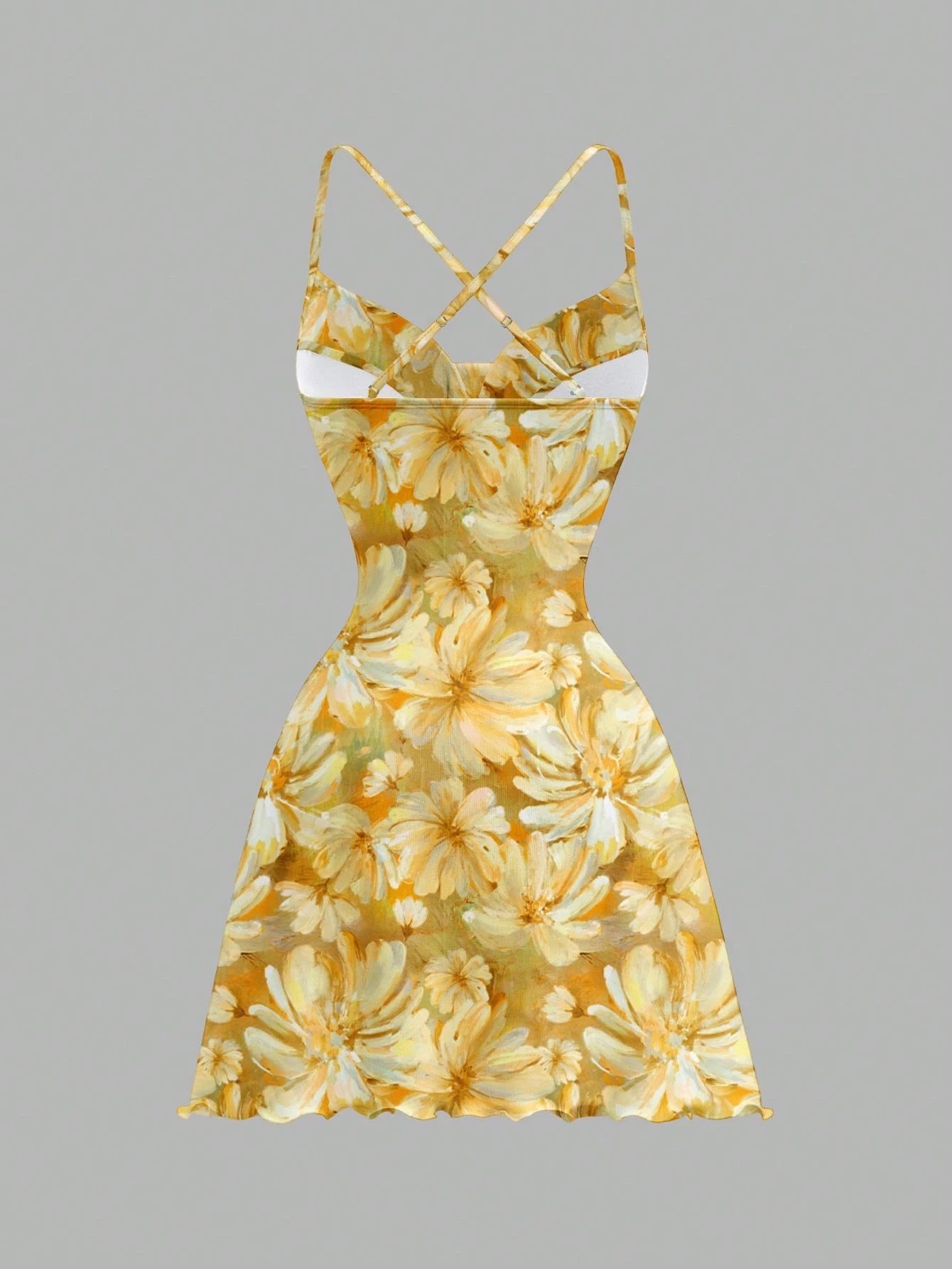 Printed Draped Neck Strap Mini Dress | Sleeveless Boho Slim-Fit A-Line Summer Going-Out Dress