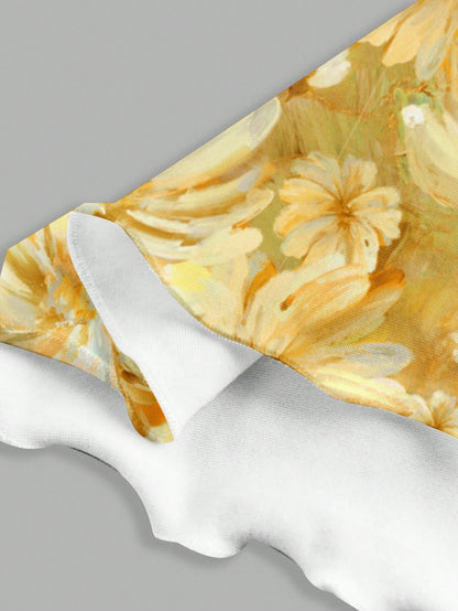 Printed Draped Neck Strap Mini Dress | Sleeveless Boho Slim-Fit A-Line Summer Going-Out Dress