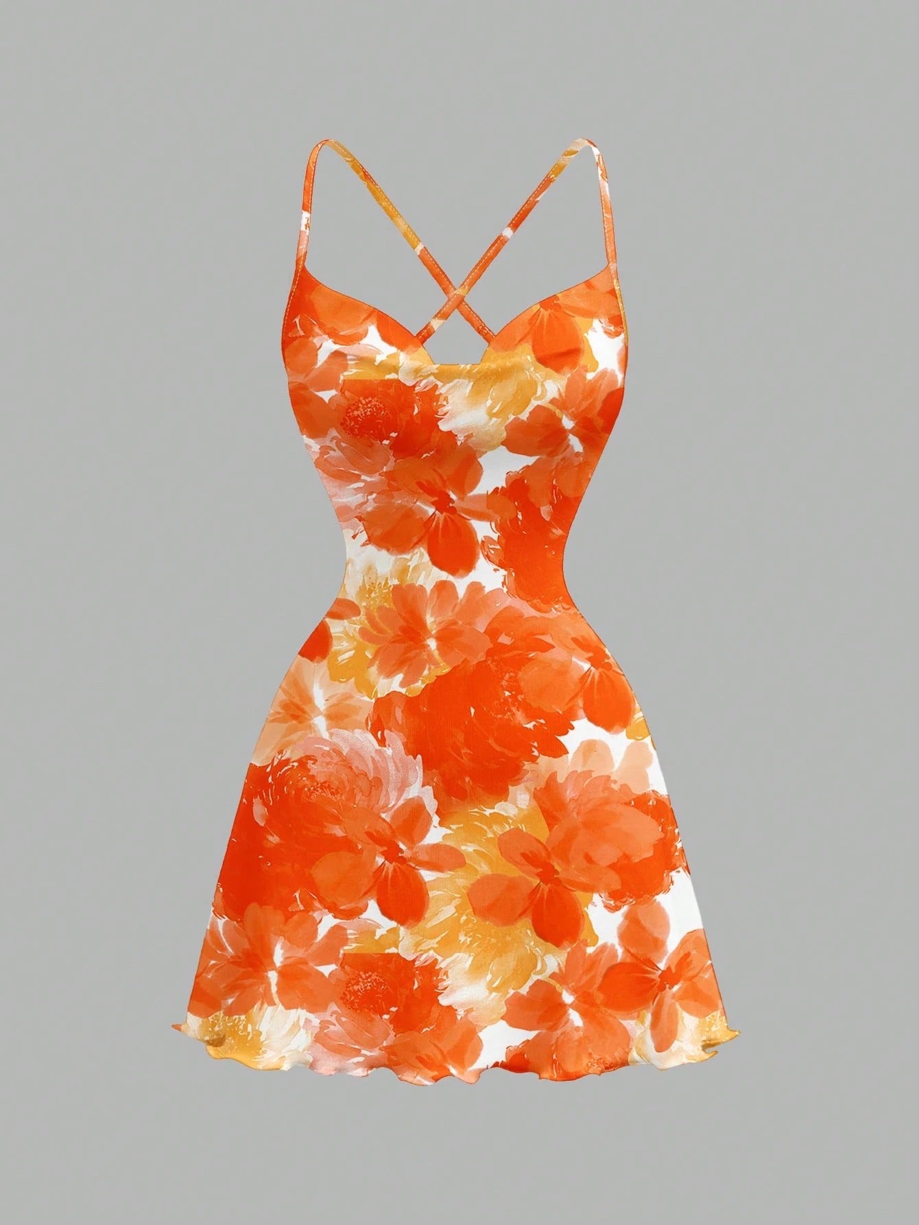 Printed Draped Neck Strap Mini Dress | Sleeveless Boho Slim-Fit A-Line Summer Going-Out Dress