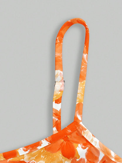 Printed Draped Neck Strap Mini Dress | Sleeveless Boho Slim-Fit A-Line Summer Going-Out Dress