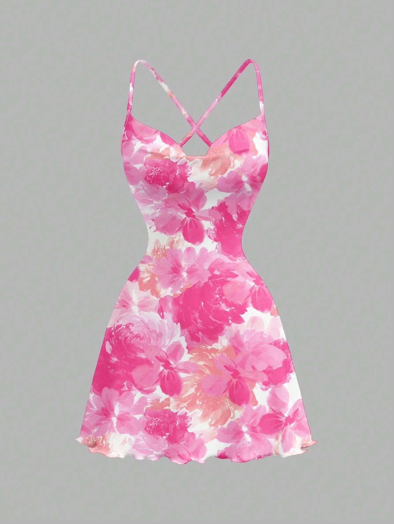 Printed Draped Neck Strap Mini Dress | Sleeveless Boho Slim-Fit A-Line Summer Going-Out Dress