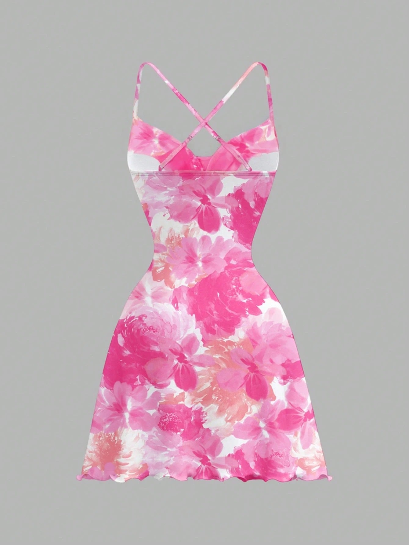 Printed Draped Neck Strap Mini Dress | Sleeveless Boho Slim-Fit A-Line Summer Going-Out Dress