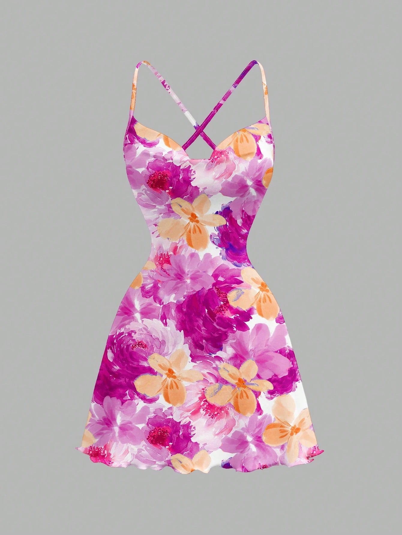 Printed Draped Neck Strap Mini Dress | Sleeveless Boho Slim-Fit A-Line Summer Going-Out Dress