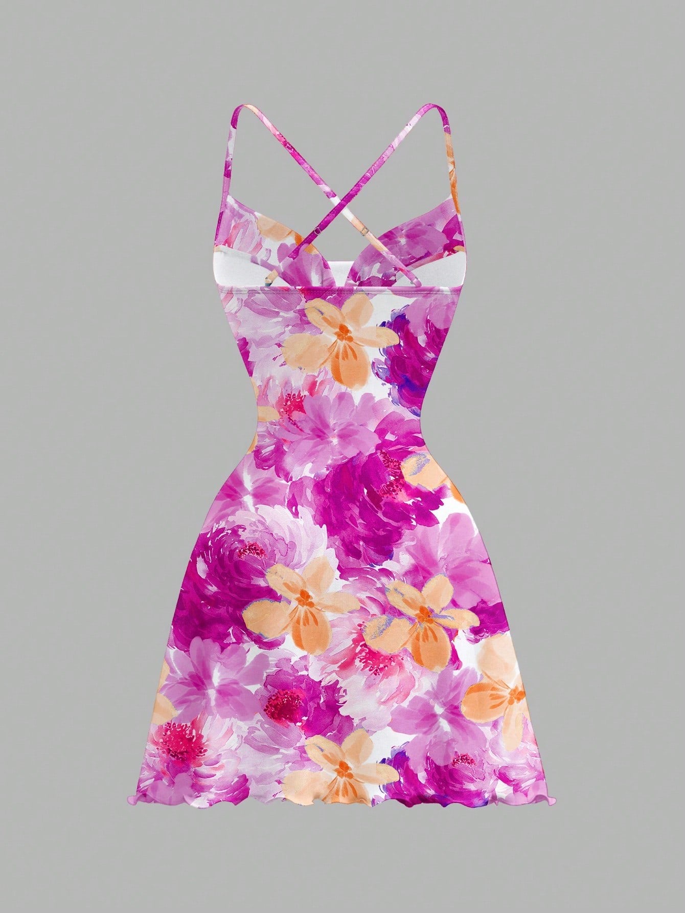 Printed Draped Neck Strap Mini Dress | Sleeveless Boho Slim-Fit A-Line Summer Going-Out Dress
