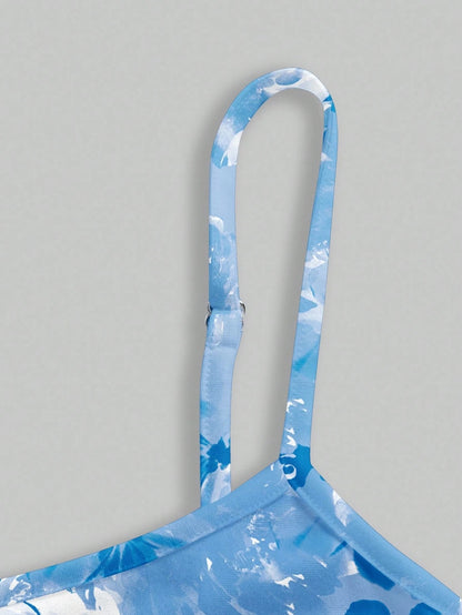 Printed Draped Neck Strap Mini Dress | Sleeveless Boho Slim-Fit A-Line Summer Going-Out Dress