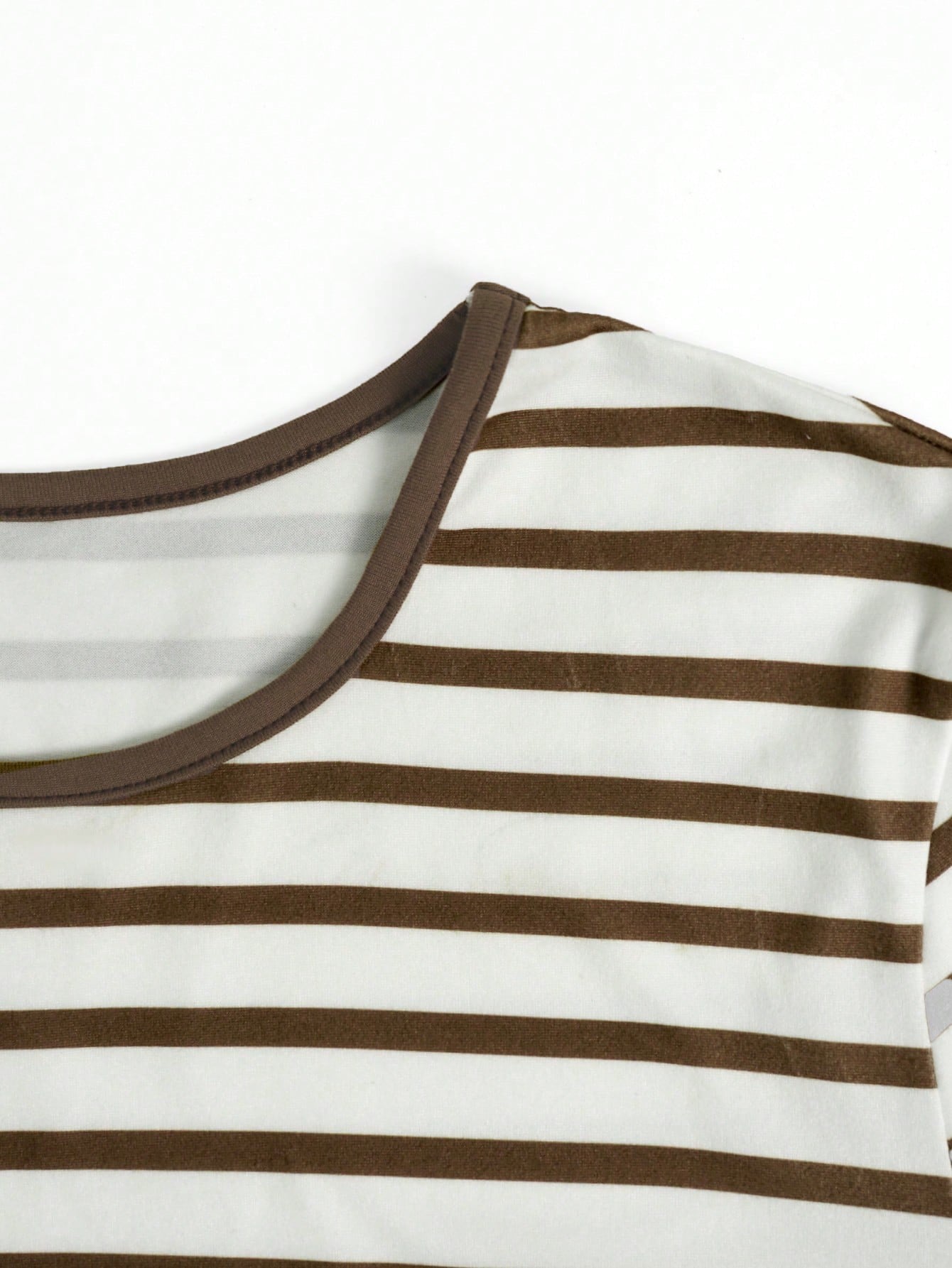 Striped Rib-Knit Bodycon Midi Dress in Round Neck  – Casual Slim Fit Everyday Dress