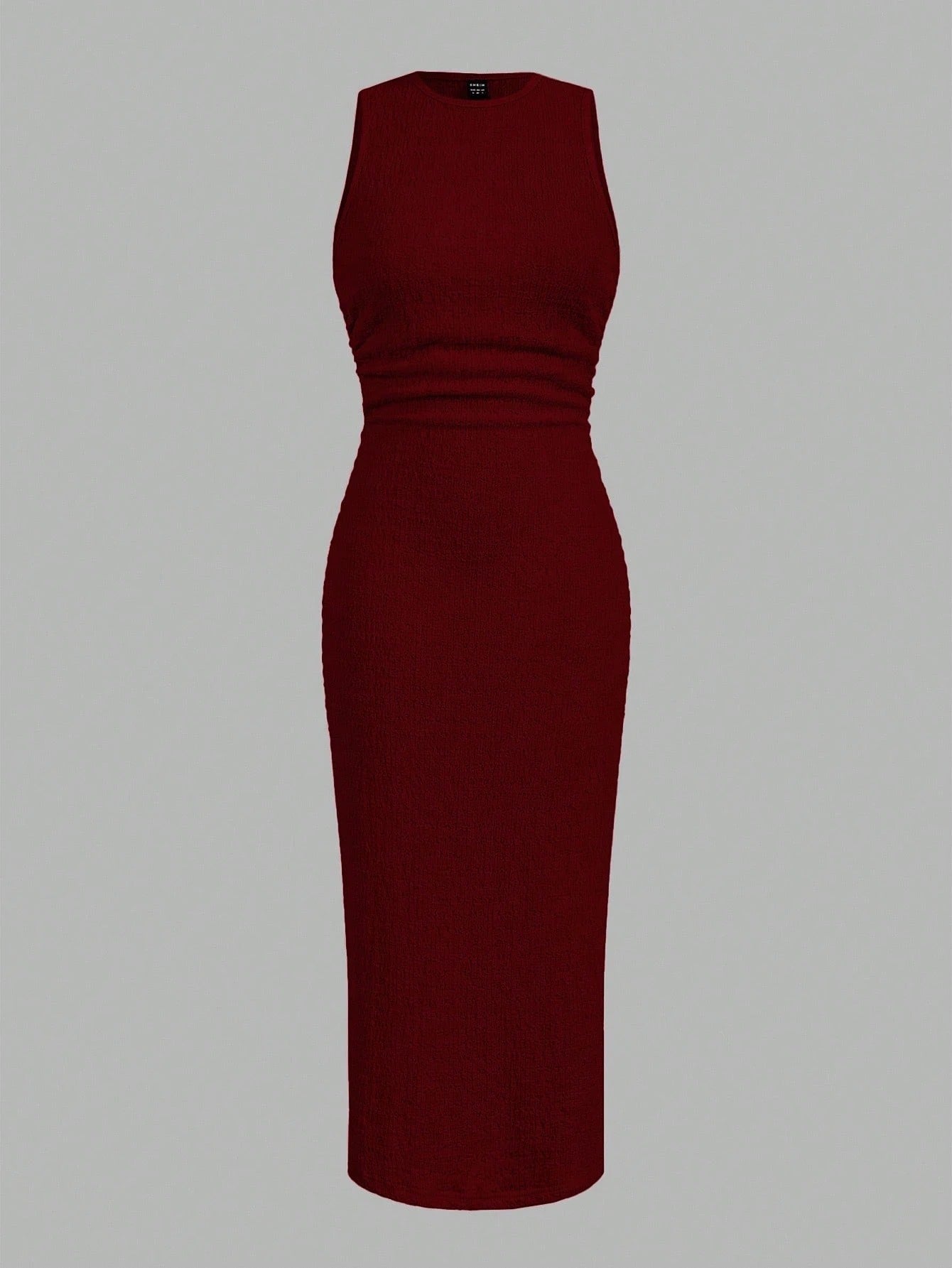 Textured Knit Bodycon Midi Dress | Sleeveless Slim Fit Elegant Casual Dress