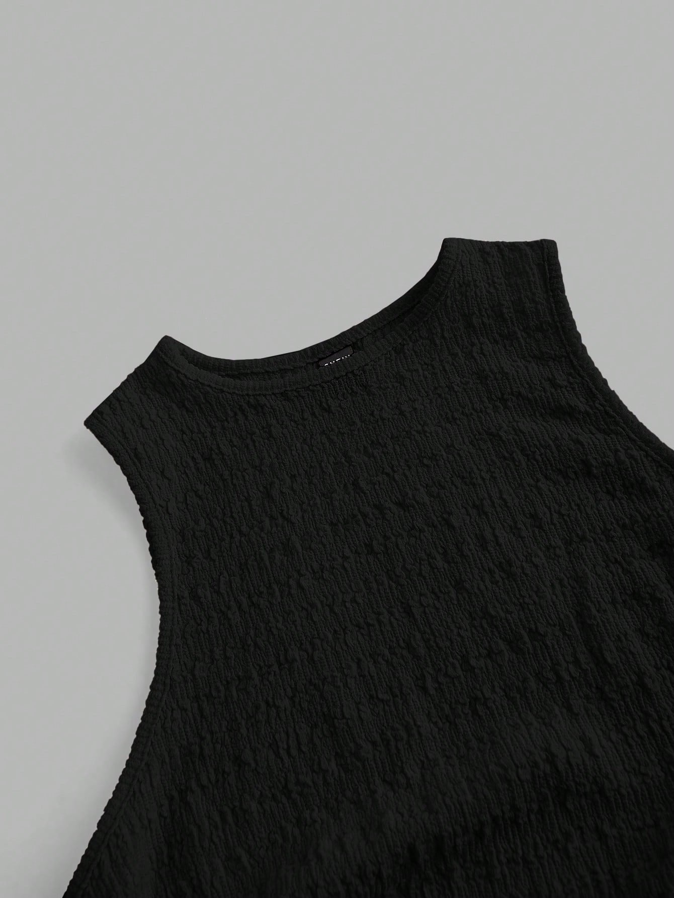Textured Knit Bodycon Midi Dress | Sleeveless Slim Fit Elegant Casual Dress
