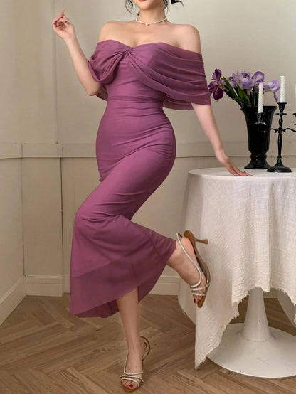 Elegant Sheer Mesh Long Slip Dress