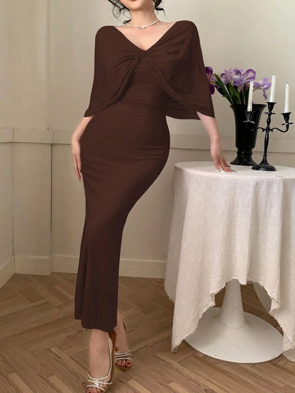 Elegant Sheer Mesh Long Slip Dress