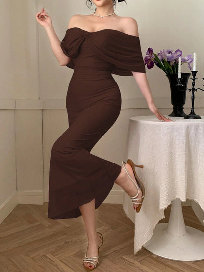 Elegant Sheer Mesh Long Slip Dress