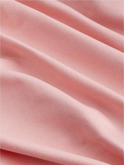 Pink Knit Fashionable Casual Ruched Asymmetrical Neckline Tight Cropped T-Shirt