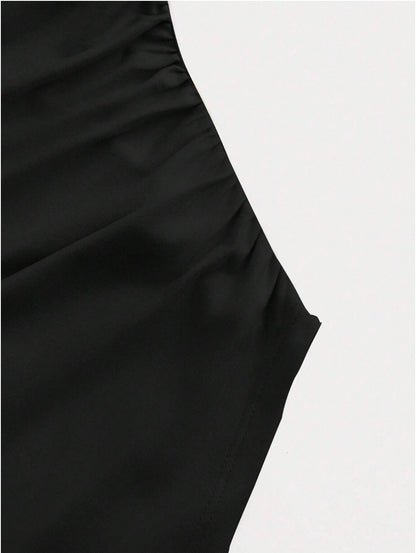 Boat Neck Bell Sleeve Waist Ruched Casual T-Shirt , Bell Sleeve Top