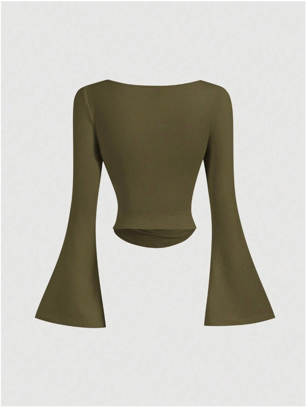 Boat Neck Bell Sleeve Waist Ruched Casual T-Shirt , Bell Sleeve Top