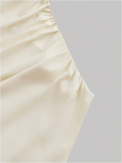 Boat Neck Bell Sleeve Waist Ruched Casual T-Shirt , Bell Sleeve Top