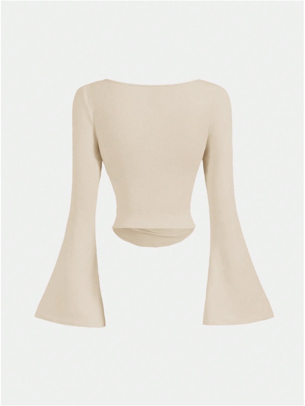 Boat Neck Bell Sleeve Waist Ruched Casual T-Shirt , Bell Sleeve Top