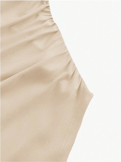 Boat Neck Bell Sleeve Waist Ruched Casual T-Shirt , Bell Sleeve Top