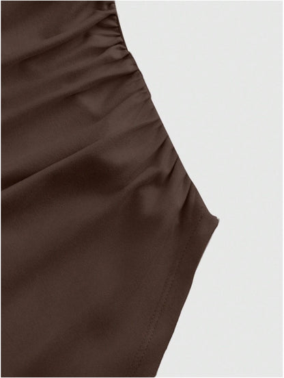 Boat Neck Bell Sleeve Waist Ruched Casual T-Shirt , Bell Sleeve Top