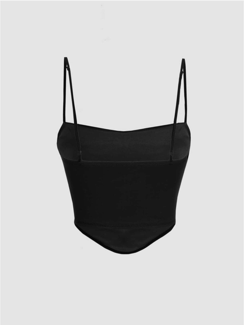 Trendy Solid Ruched Mesh Cami Top for Women – Asymmetrical Backless Bodycon Crop Top