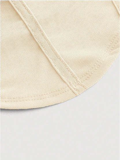 Trendy Solid Ruched Mesh Cami Top for Women – Asymmetrical Backless Bodycon Crop Top