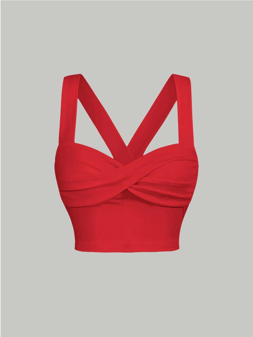 Twist Front Wide Strap Crop Top for Women | Crisscross Cami Summer Top – Stretch Knit Slim Fit