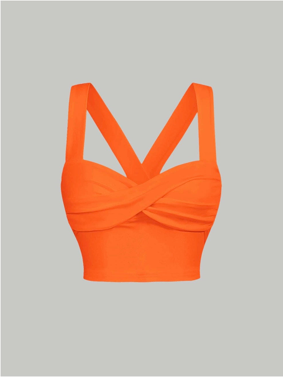 Twist Front Wide Strap Crop Top for Women | Crisscross Cami Summer Top – Stretch Knit Slim Fit