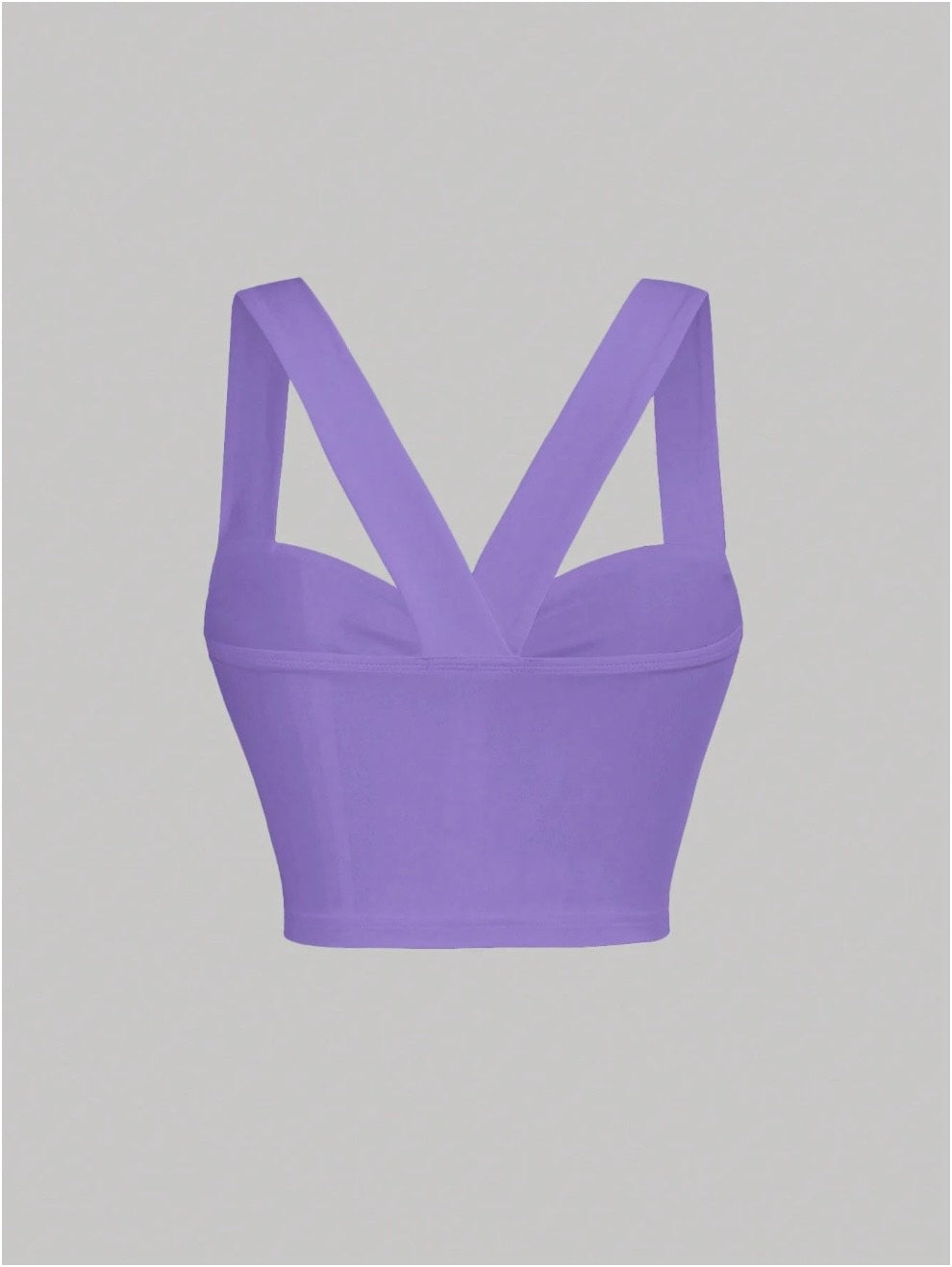 Twist Front Wide Strap Crop Top for Women | Crisscross Cami Summer Top – Stretch Knit Slim Fit
