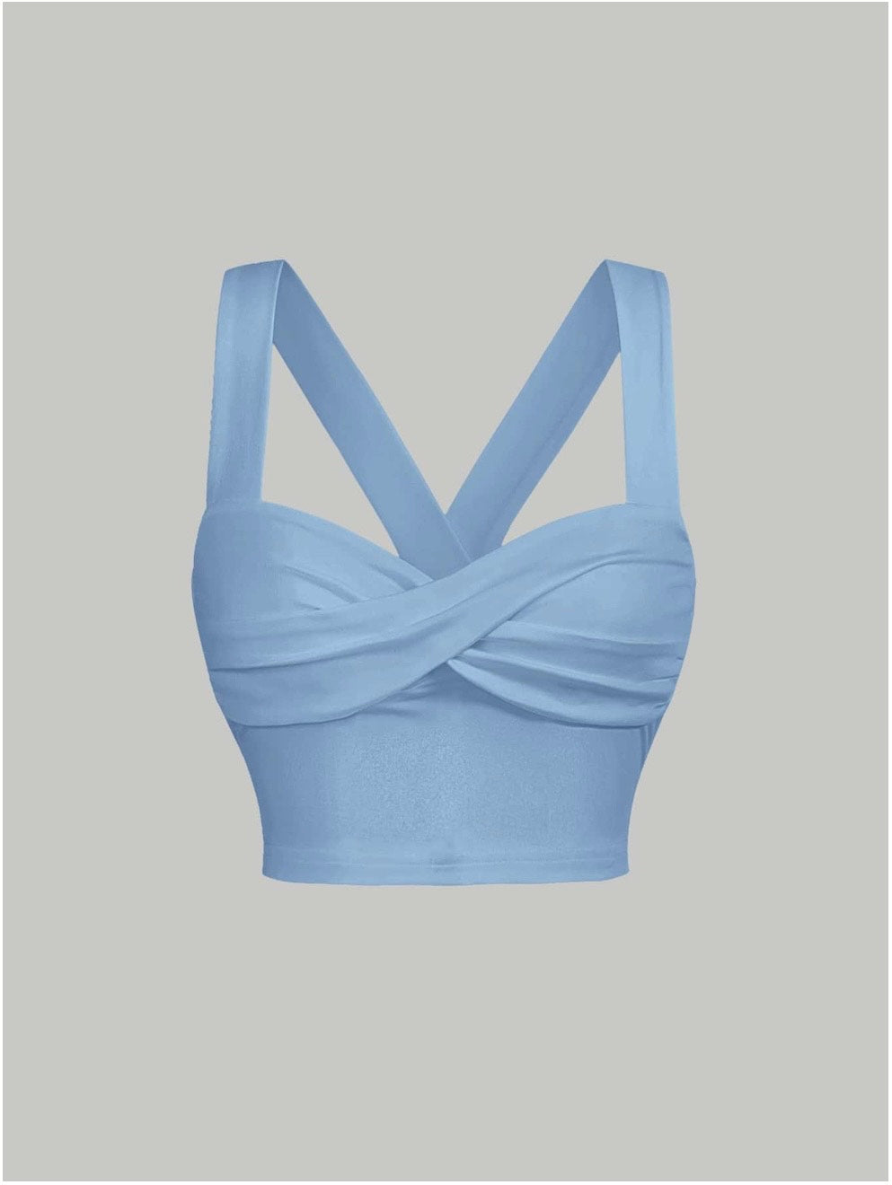 Twist Front Wide Strap Crop Top for Women | Crisscross Cami Summer Top – Stretch Knit Slim Fit