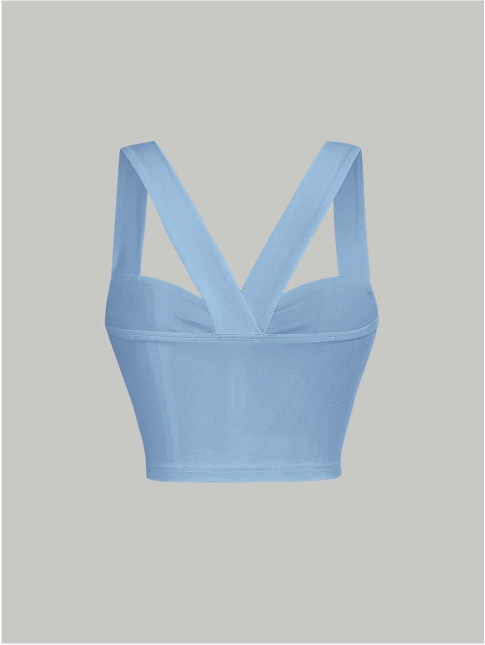 Twist Front Wide Strap Crop Top for Women | Crisscross Cami Summer Top – Stretch Knit Slim Fit