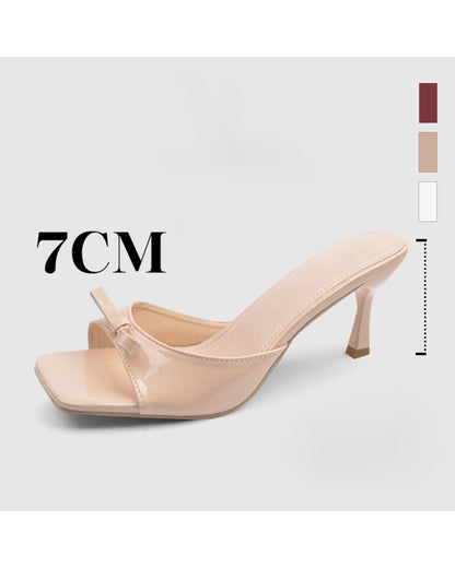 Elegant 2-Inch Bowknot Heels for Women – Open-Toe Slip-On Sandals