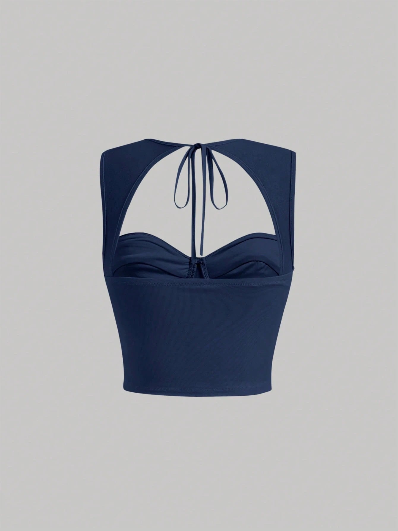 Tie-Back Ruched Bustier Crop Corset Top | Sweetheart Neck Backless Slim-Fit Camisole