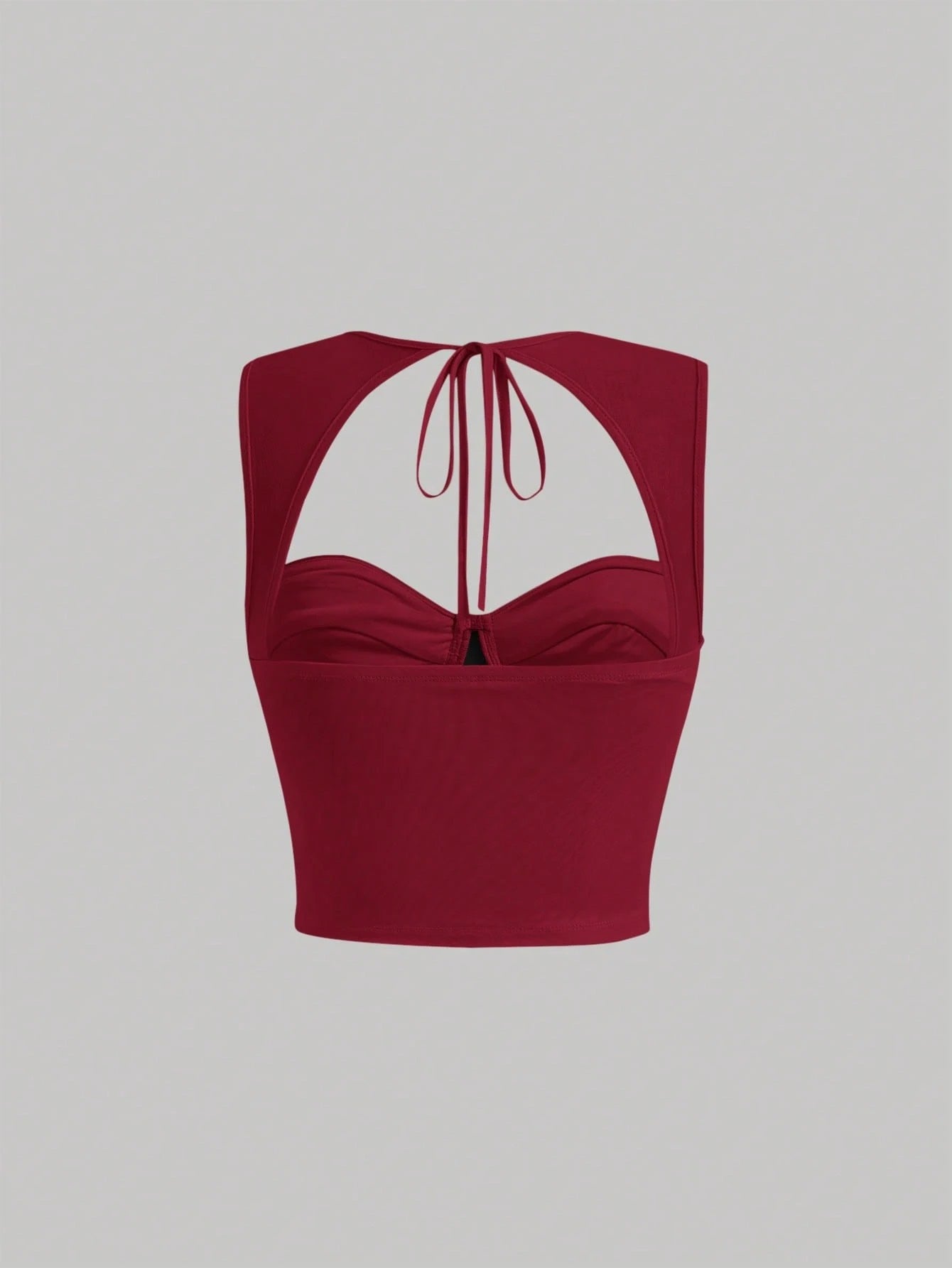 Tie-Back Ruched Bustier Crop Corset Top | Sweetheart Neck Backless Slim-Fit Camisole