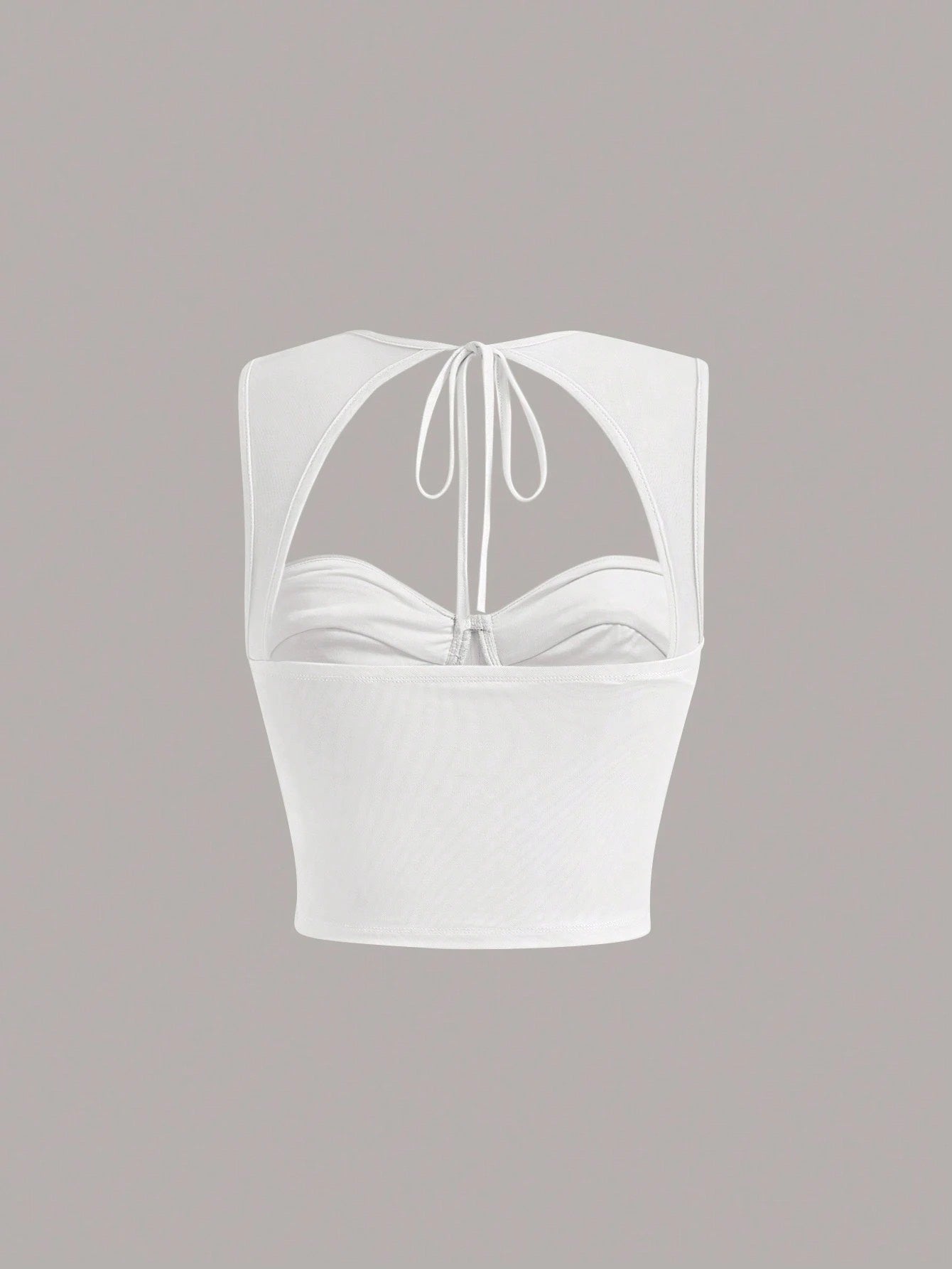 Tie-Back Ruched Bustier Crop Corset Top | Sweetheart Neck Backless Slim-Fit Camisole